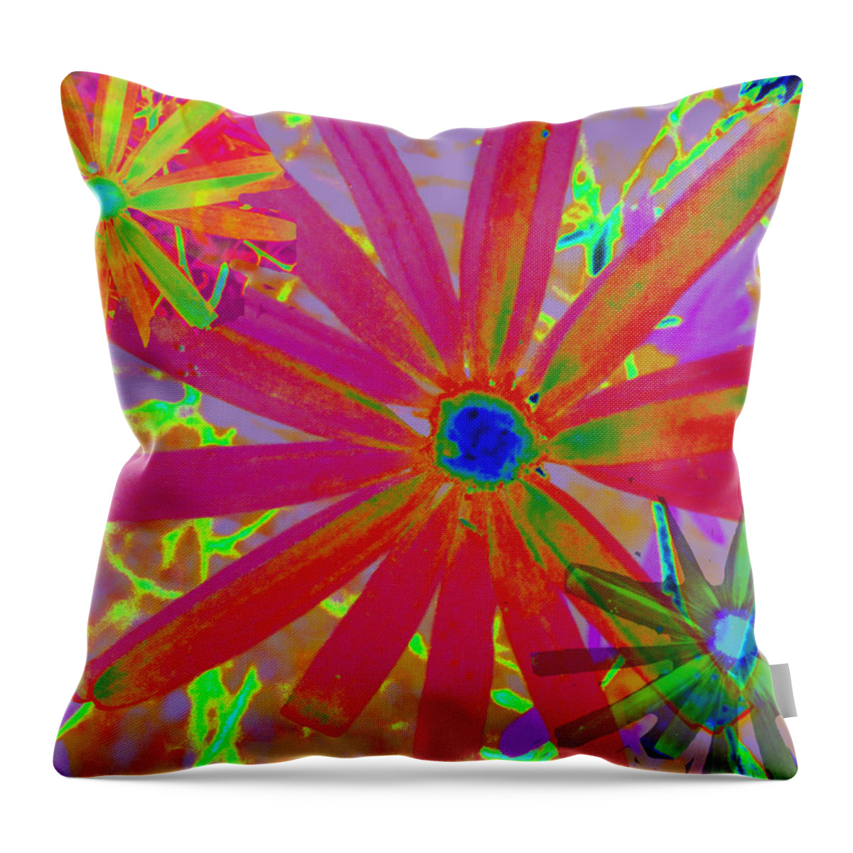 Wallpaper Throw Pillow featuring the photograph Bright Flowers Wallpaper by Charlotte Schafer