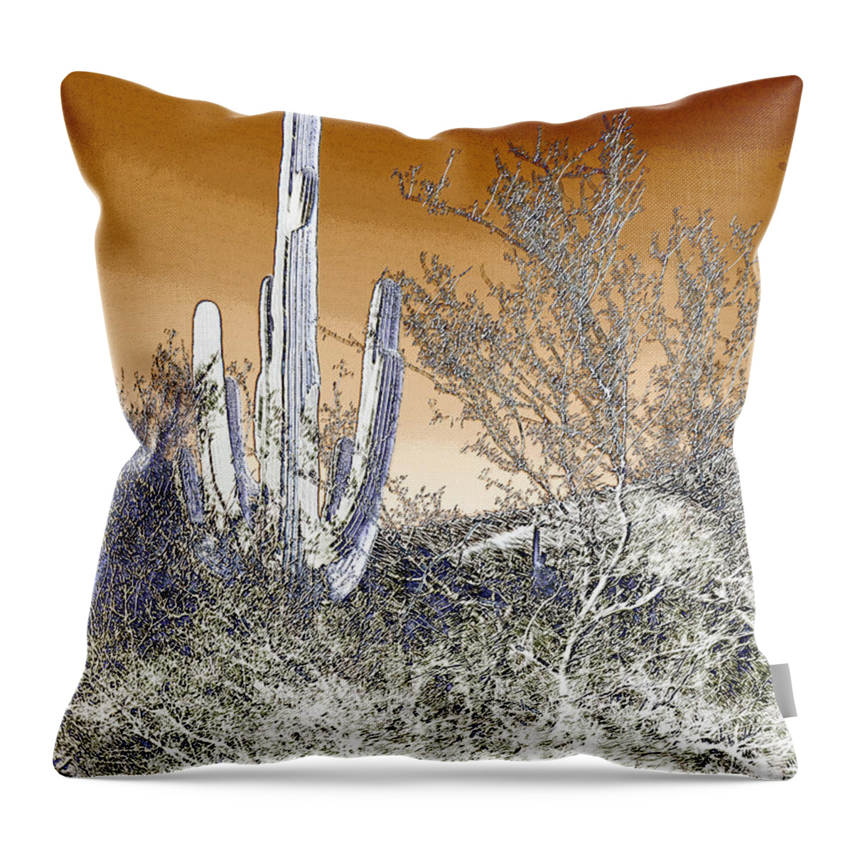 Tucson Throw Pillow featuring the photograph Bright Night in Tucson by Jessica Levant