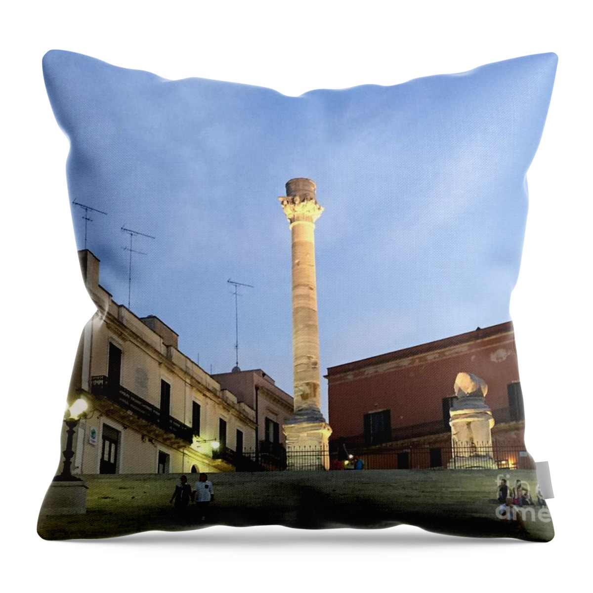 Cityscape Throw Pillow featuring the photograph Brindisi Colonne Appian Way 2 by Italian Art