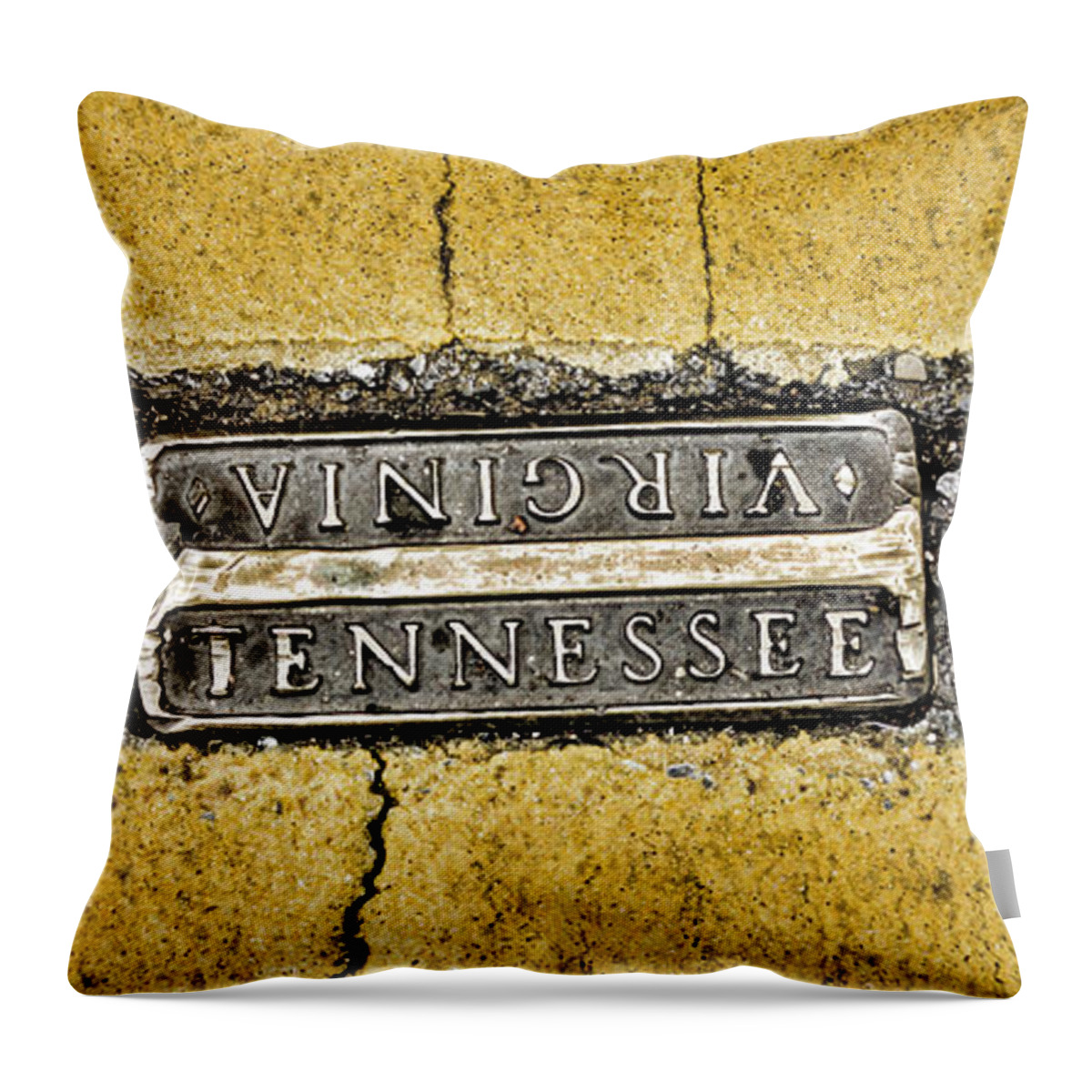 Bristol Throw Pillow featuring the photograph Bristol Tennessee Street Pano by Heather Applegate