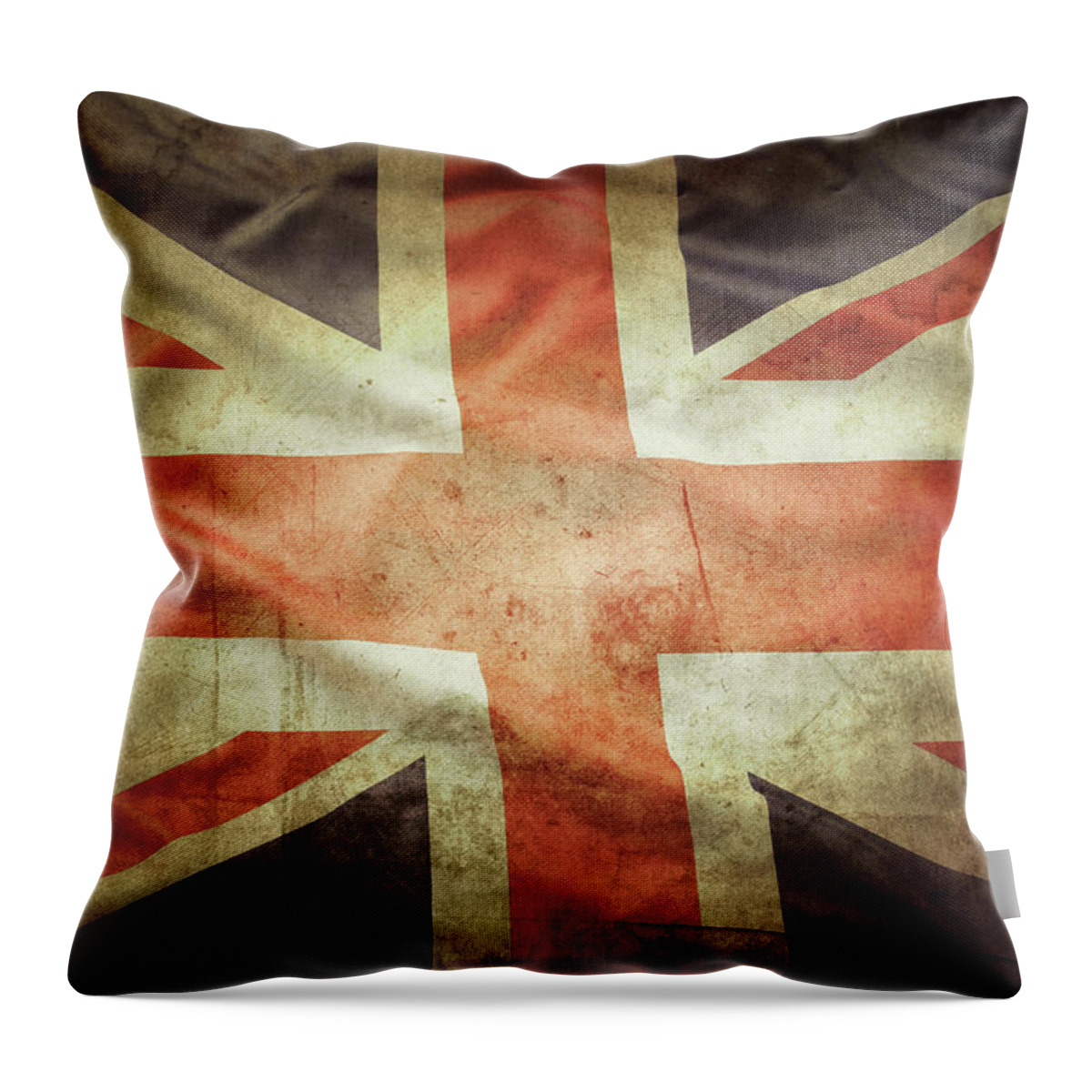 Flag Throw Pillow featuring the photograph British flag by Les Cunliffe