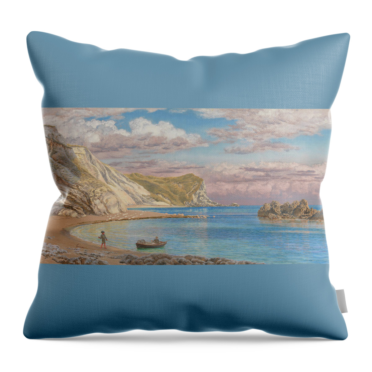 John Brett Throw Pillow featuring the painting British Title Man of War Rocks by MotionAge Designs