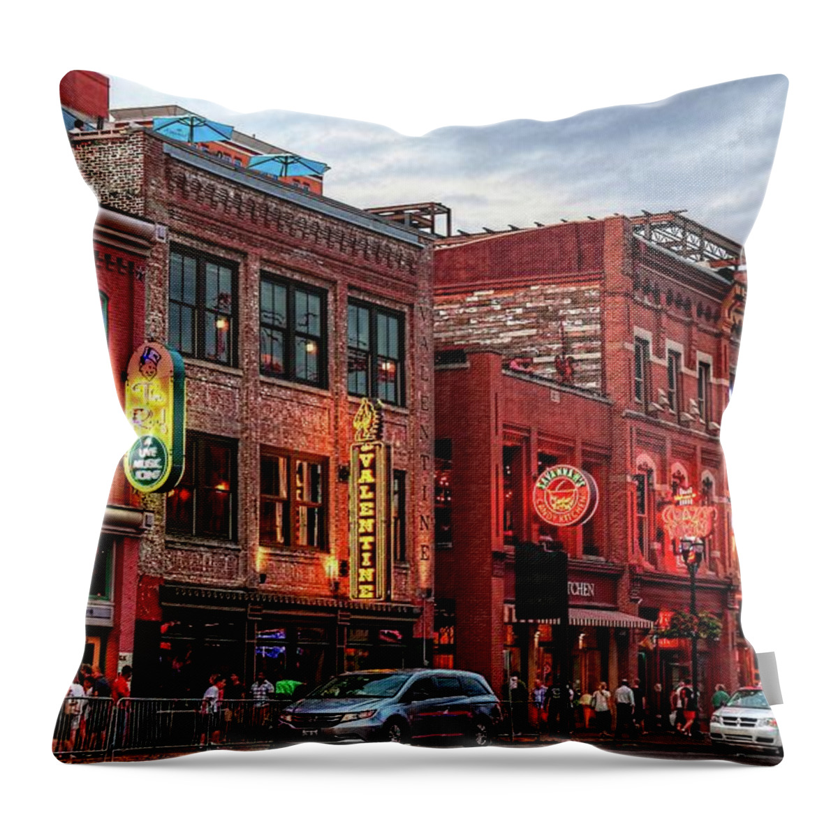 Broadway Street Nashville Tennessee Throw Pillow featuring the photograph Broadway Street Nashville Tennessee by Carol Montoya