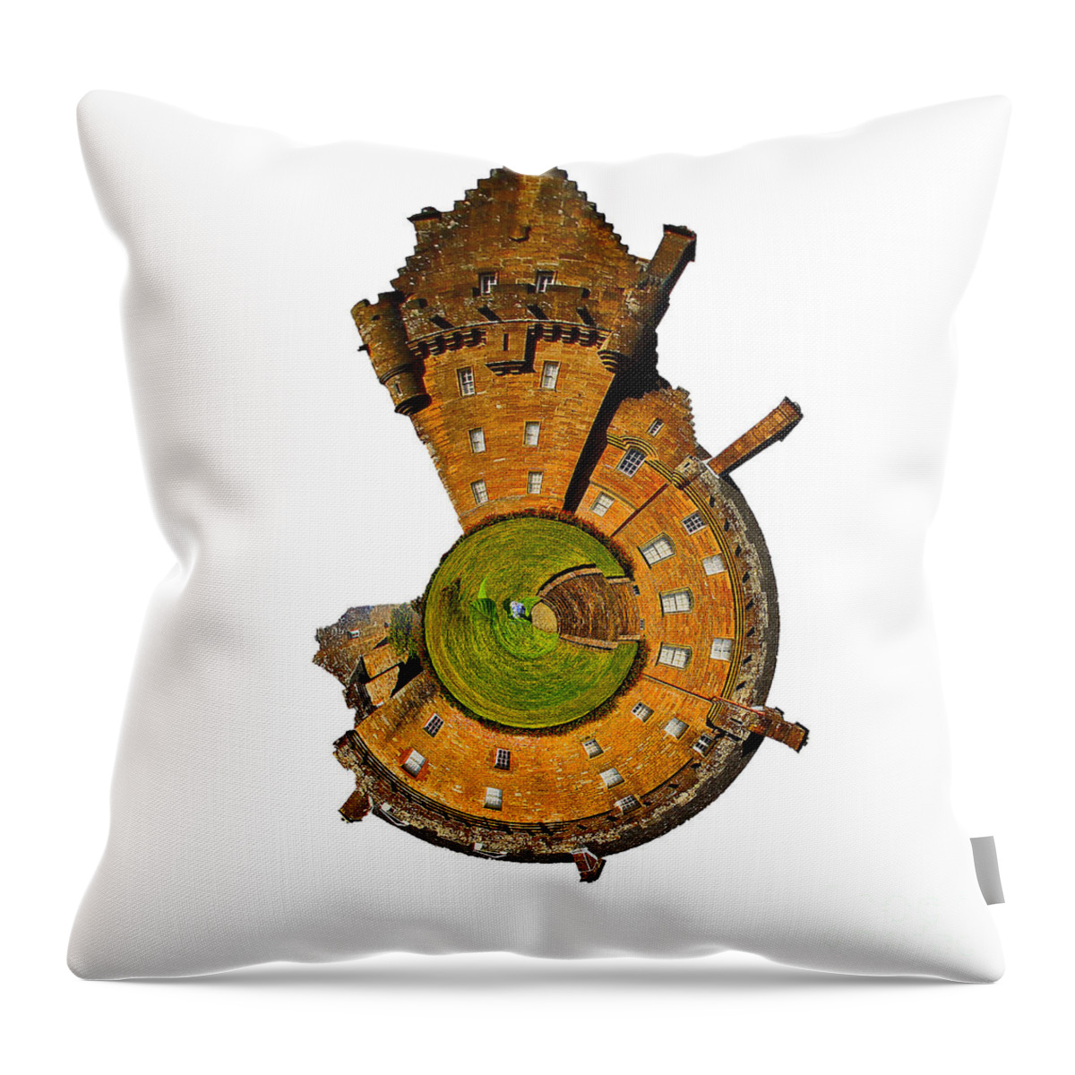 Brodick Castle Throw Pillow featuring the photograph Brodick Castle by Smart Aviation