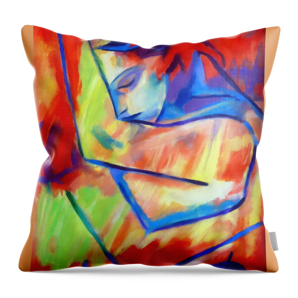 Nude Figures Throw Pillow featuring the painting Broken dreams by Helena Wierzbicki