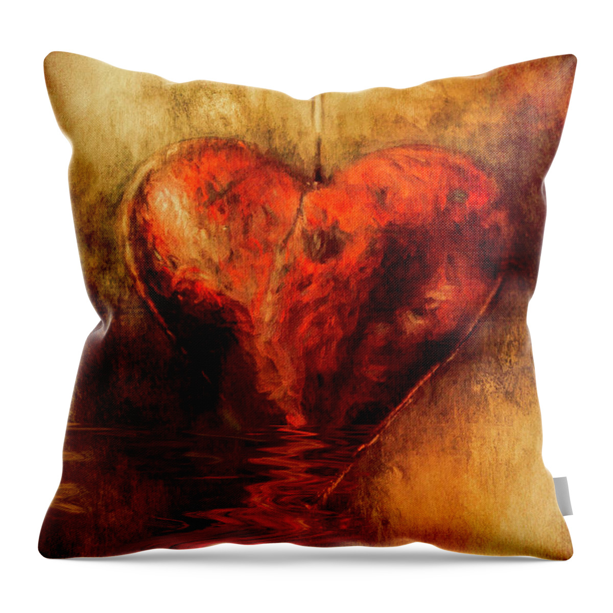 Heart Throw Pillow featuring the digital art Broken Hearted by Elaine Teague