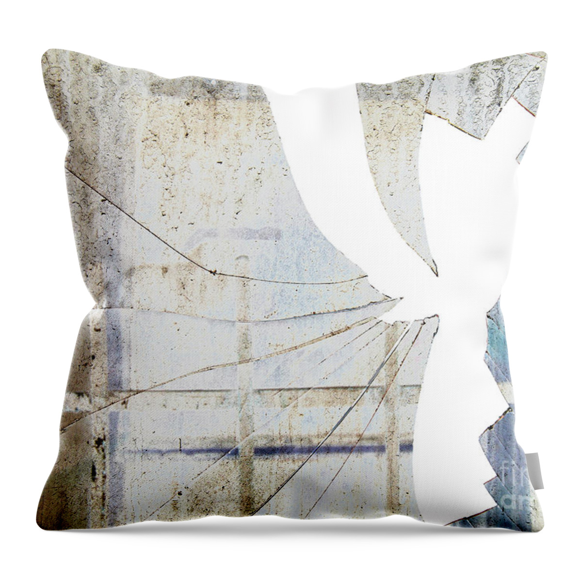 Abstract Throw Pillow featuring the photograph Broken window by Michal Boubin