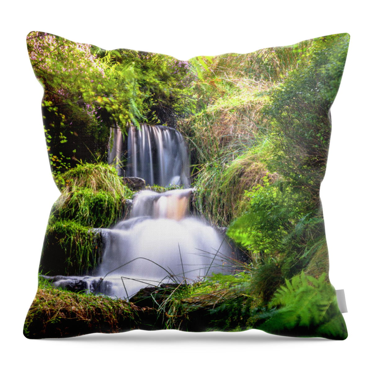 Airedale Throw Pillow featuring the photograph Bronte Waterfall by Mariusz Talarek