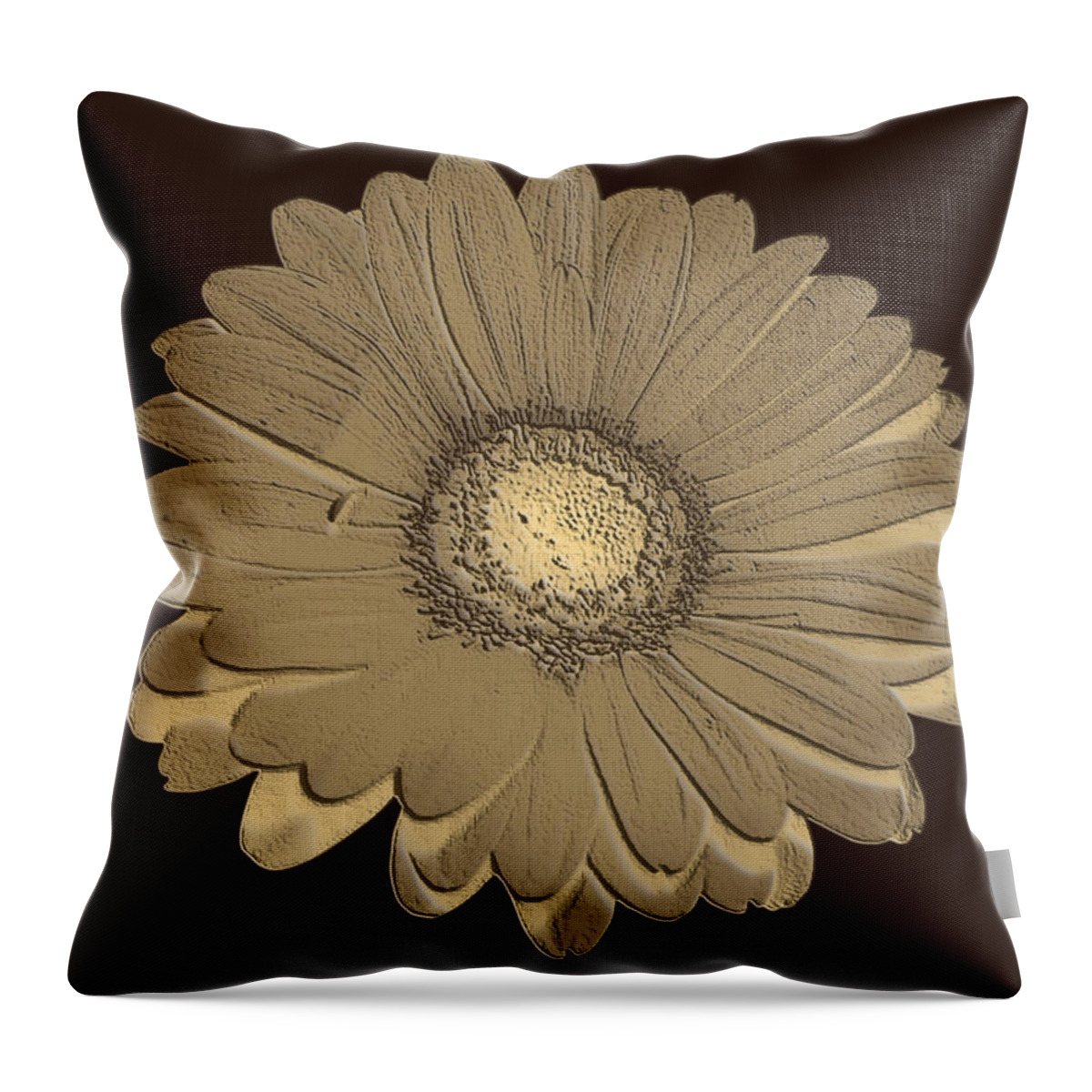 Brown Throw Pillow featuring the digital art Brown Art by Milena Ilieva