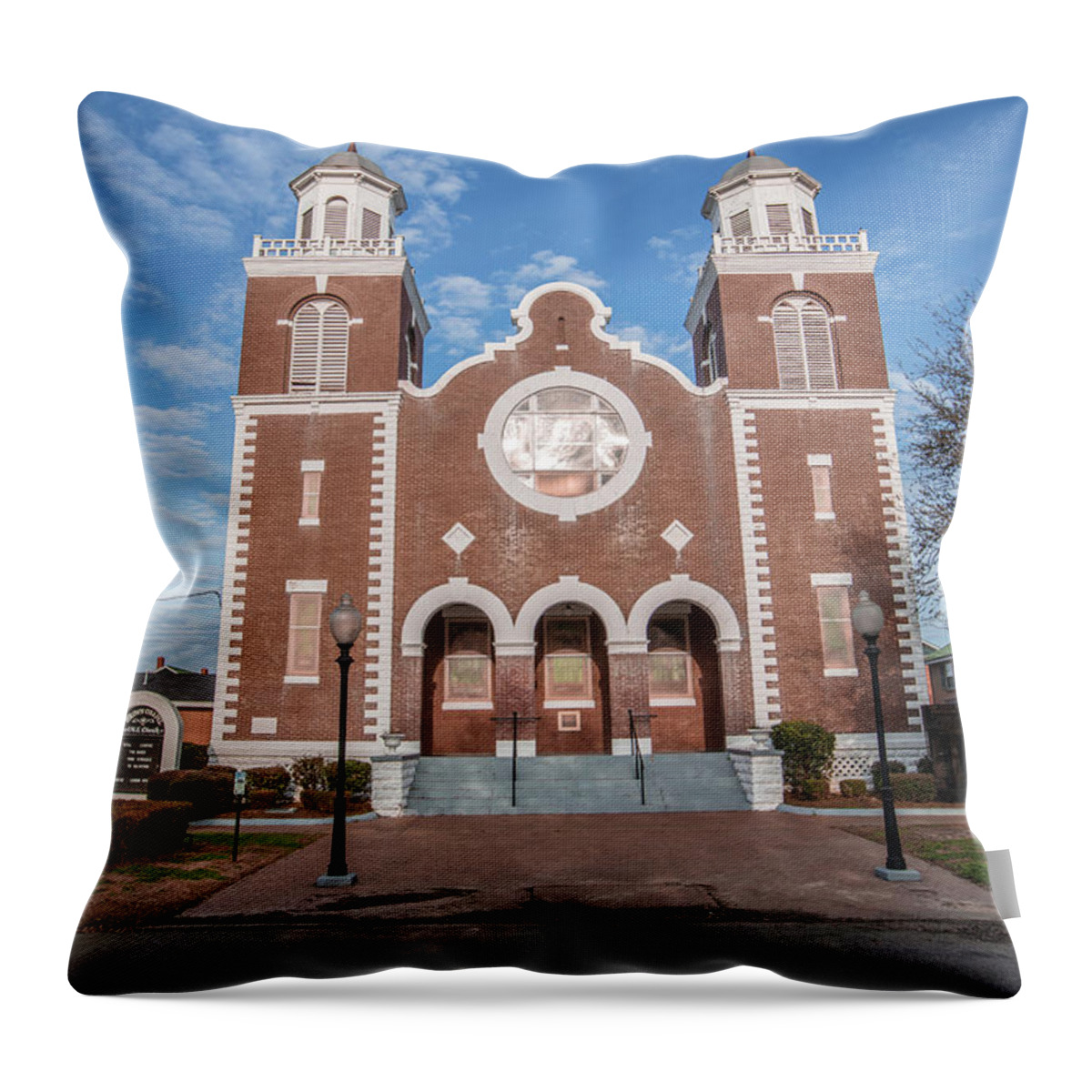 Cival Rights Movement Throw Pillow featuring the photograph Brown Chapel African Methodist Episcopal Church Selma Alabama by John McGraw