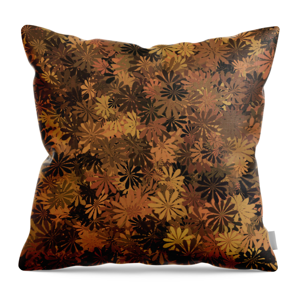 Flower Throw Pillow featuring the digital art Brown Floral Pattern by Aimee L Maher ALM GALLERY