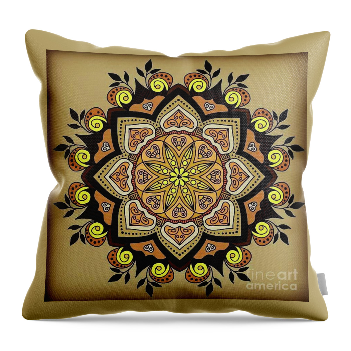 Graphics Throw Pillow featuring the digital art Brown opal by Lisa Marie Towne