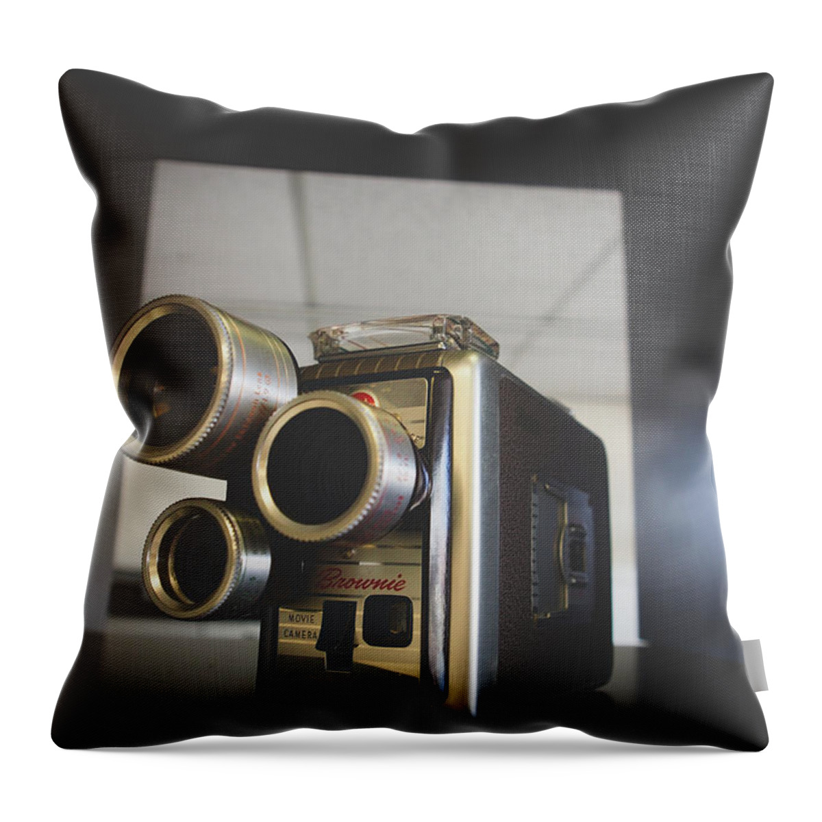 Brownie Camera Throw Pillow featuring the photograph Brownie Camera by Alex Leaming