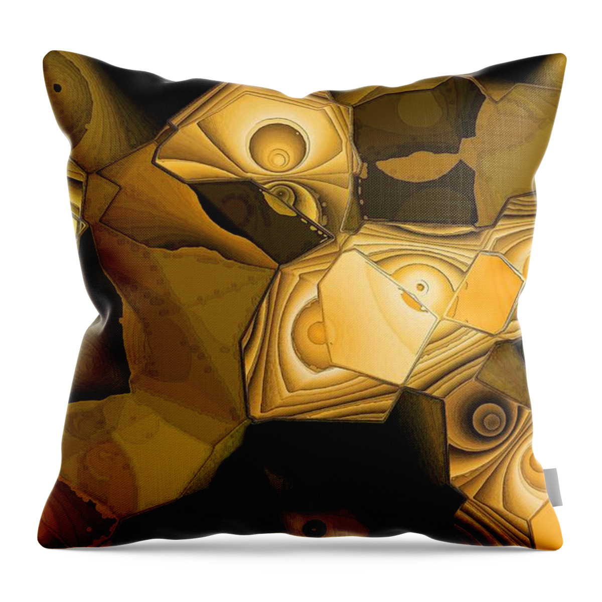 Orange Throw Pillow featuring the digital art Browns by Ronald Bissett