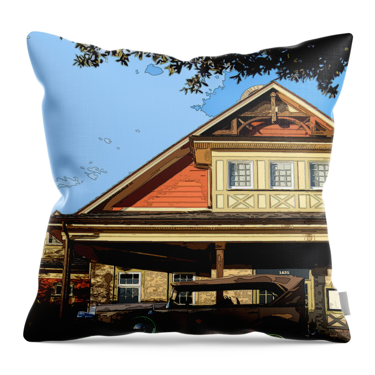 1932 Buick Throw Pillow featuring the photograph Brunch at Arnies by James Rentz