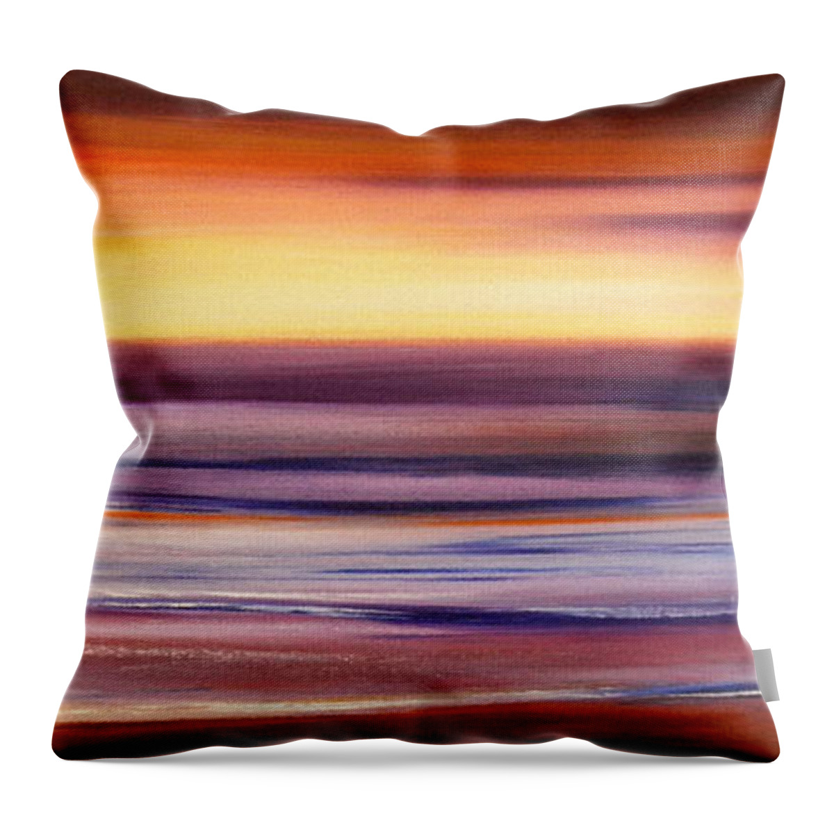 Sunset Paintings Throw Pillow featuring the painting Brushed 2 by Gina De Gorna