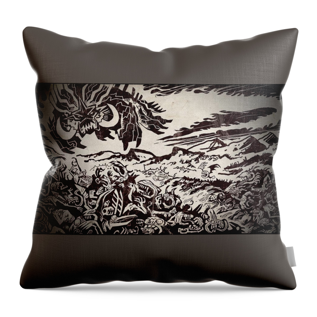 Brutal Legend Throw Pillow featuring the digital art Brutal Legend by Super Lovely