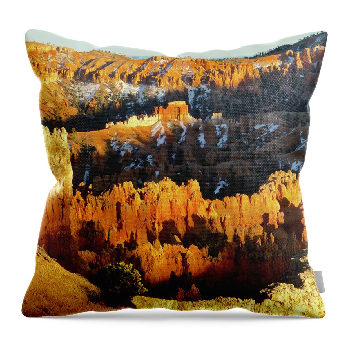 Bryce Canyon Throw Pillow featuring the photograph Bryce Canyon Hoodoos evening by Amelia Racca
