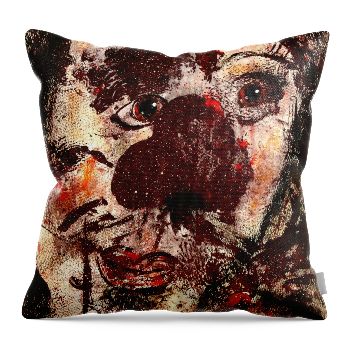 Face Throw Pillow featuring the painting Bubba Babba by Natalie Holland