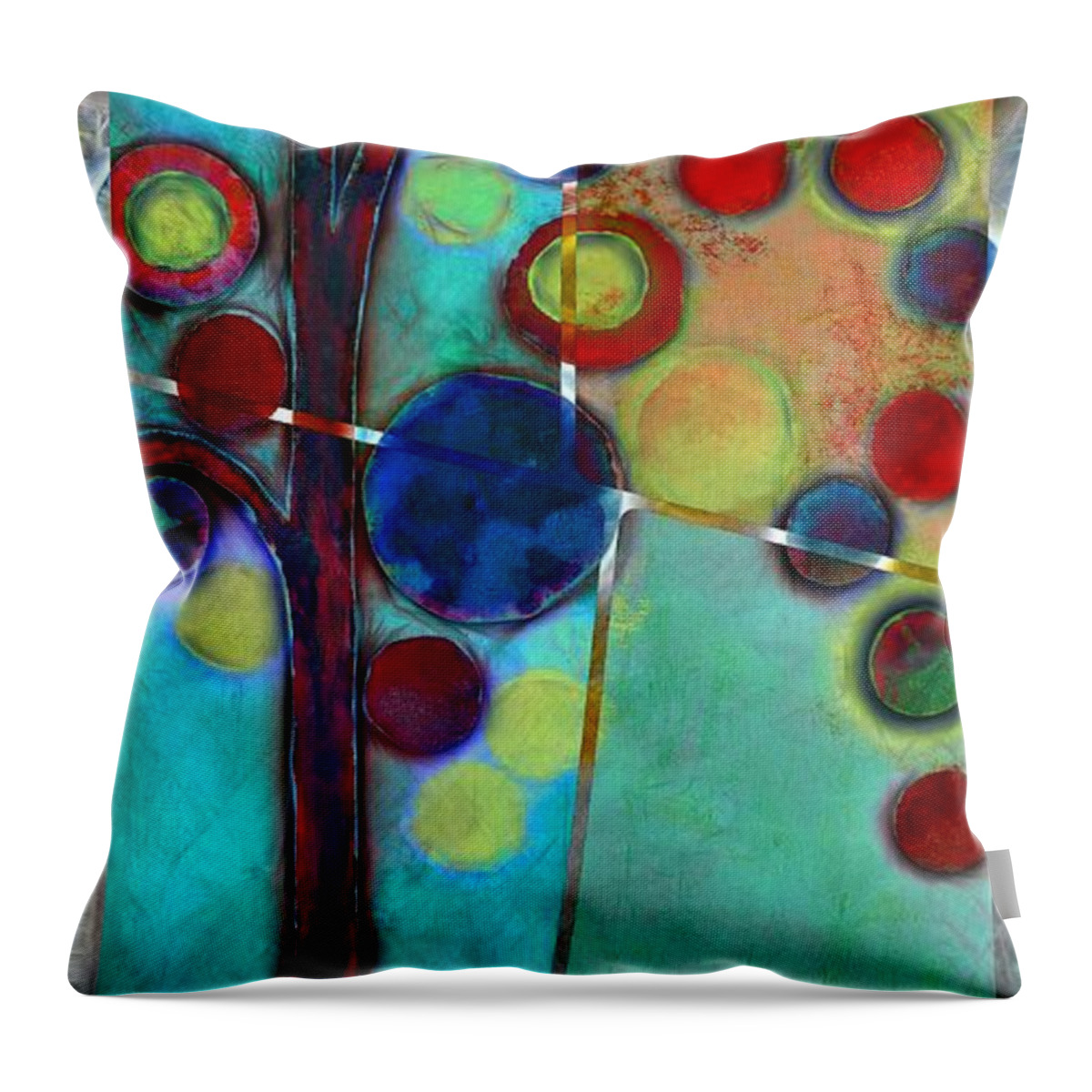 Tree Throw Pillow featuring the painting Bubble Tree - 7546r2 by Variance Collections