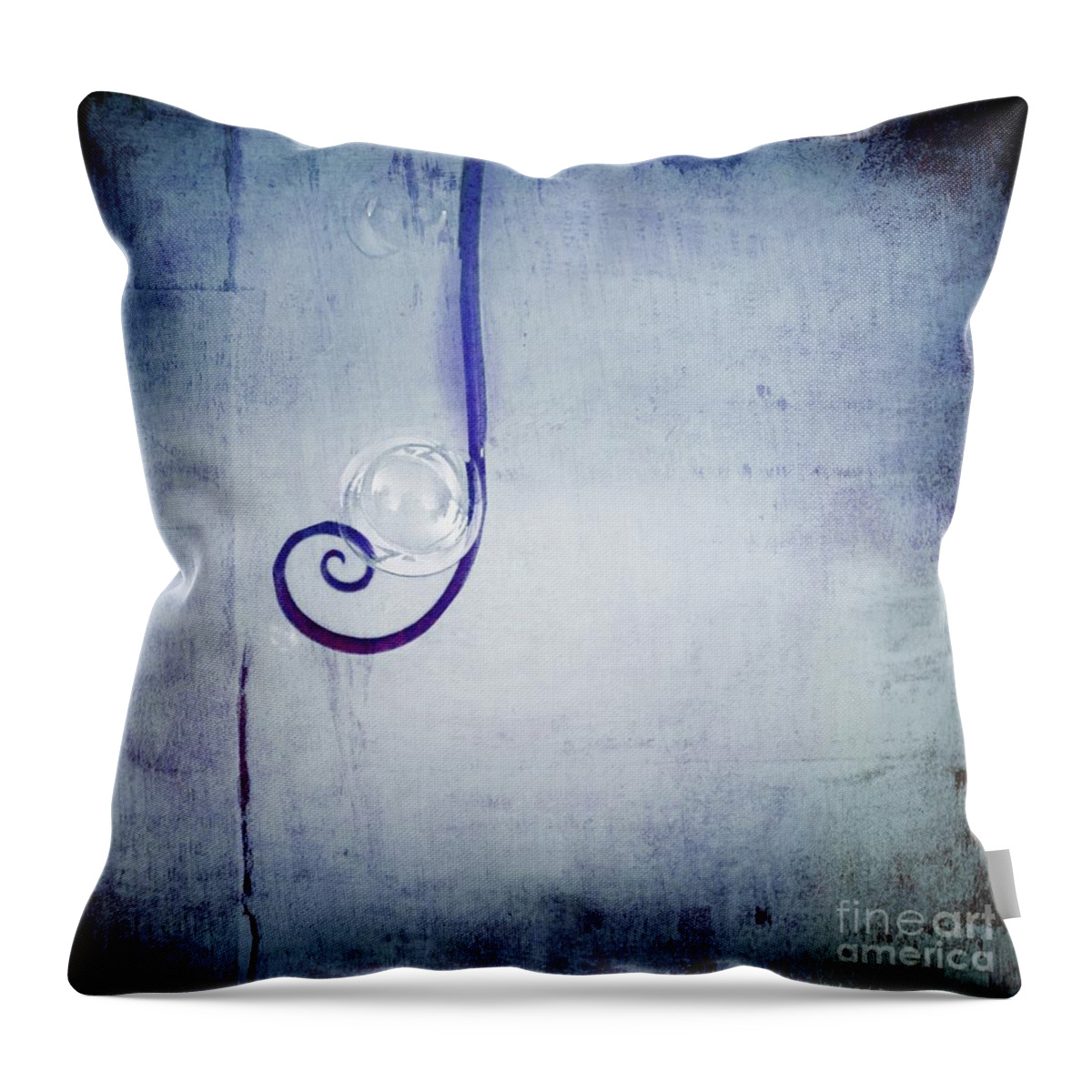 Blue Throw Pillow featuring the digital art Bubbling - 033a by Variance Collections