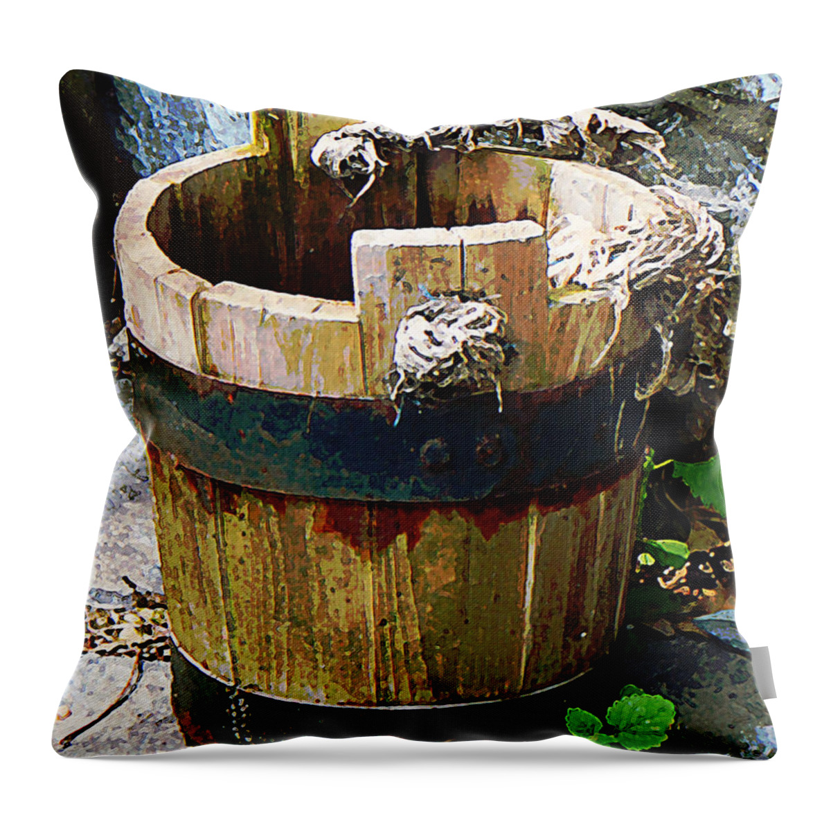 Bucket Throw Pillow featuring the photograph Bucket by Susan Savad
