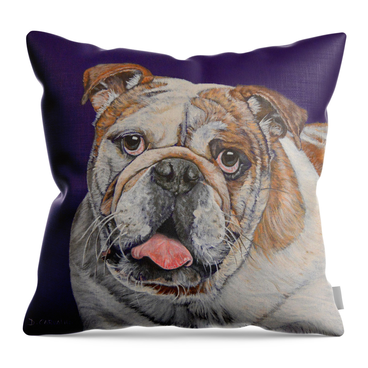 Dog Throw Pillow featuring the painting Buddy by Daniel Carvalho