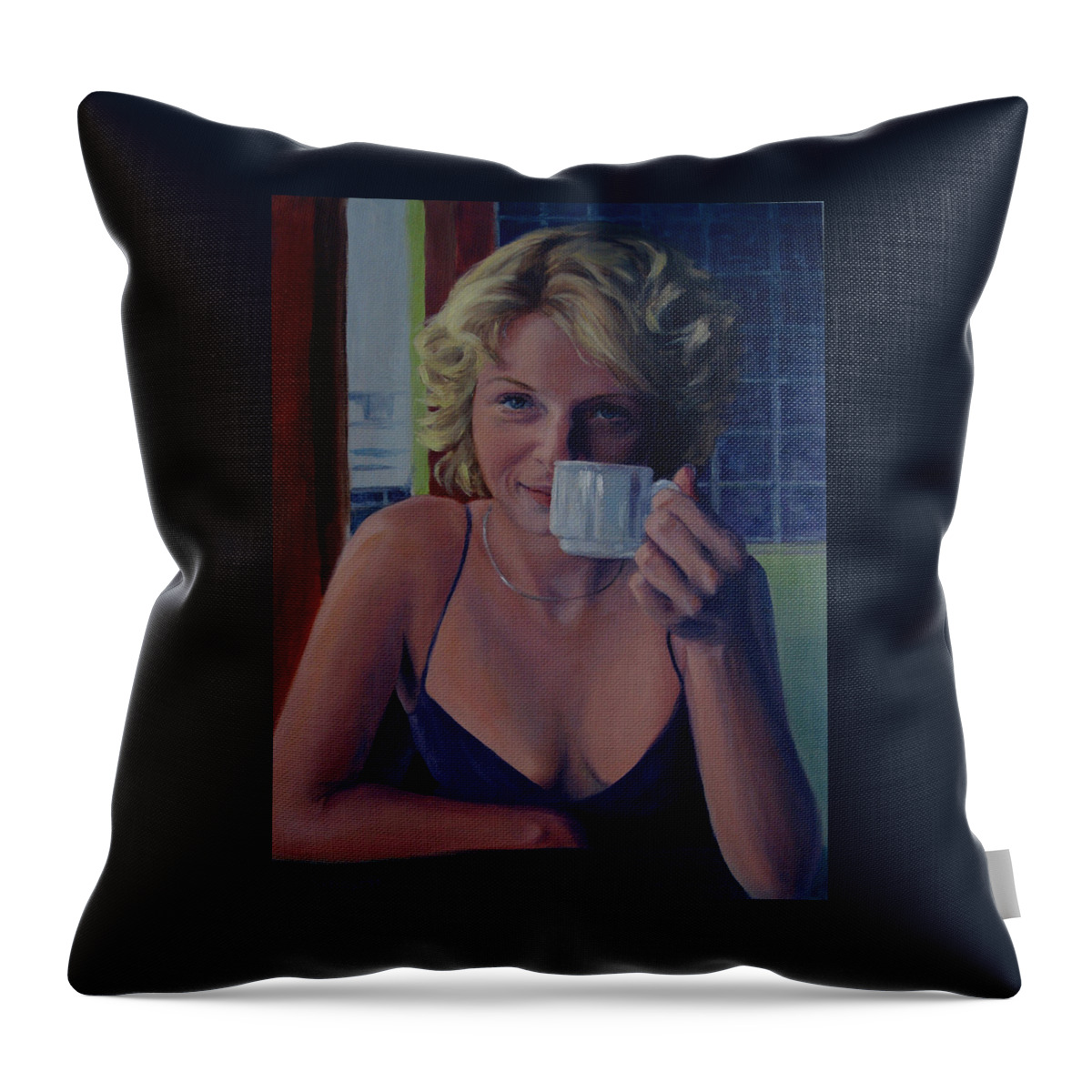 Portrait Throw Pillow featuring the painting Buenos Aires Two In Transition by Connie Schaertl