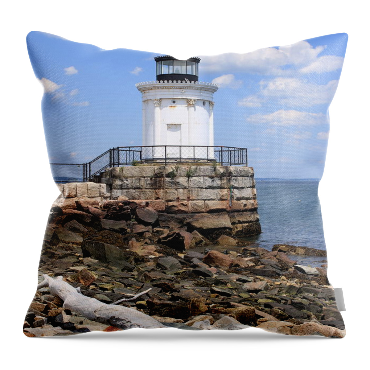Seascape Throw Pillow featuring the photograph Bug Lighthouse by Doug Mills