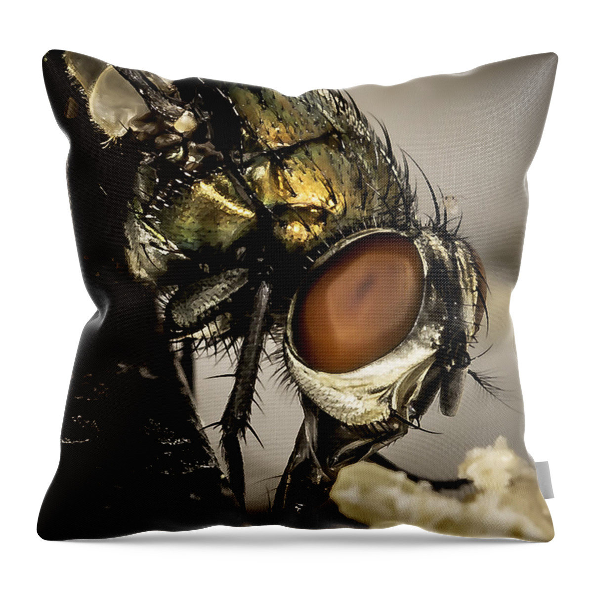 Macro Throw Pillow featuring the photograph Bug on a Bug by Chris Cousins