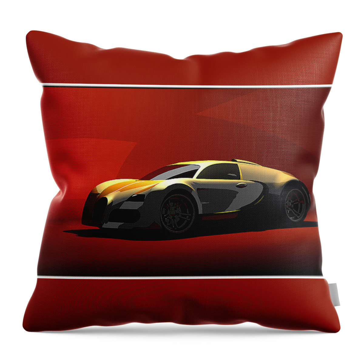 Bugatti Throw Pillow featuring the digital art Bugatti Veyron - front by Andrei SKY