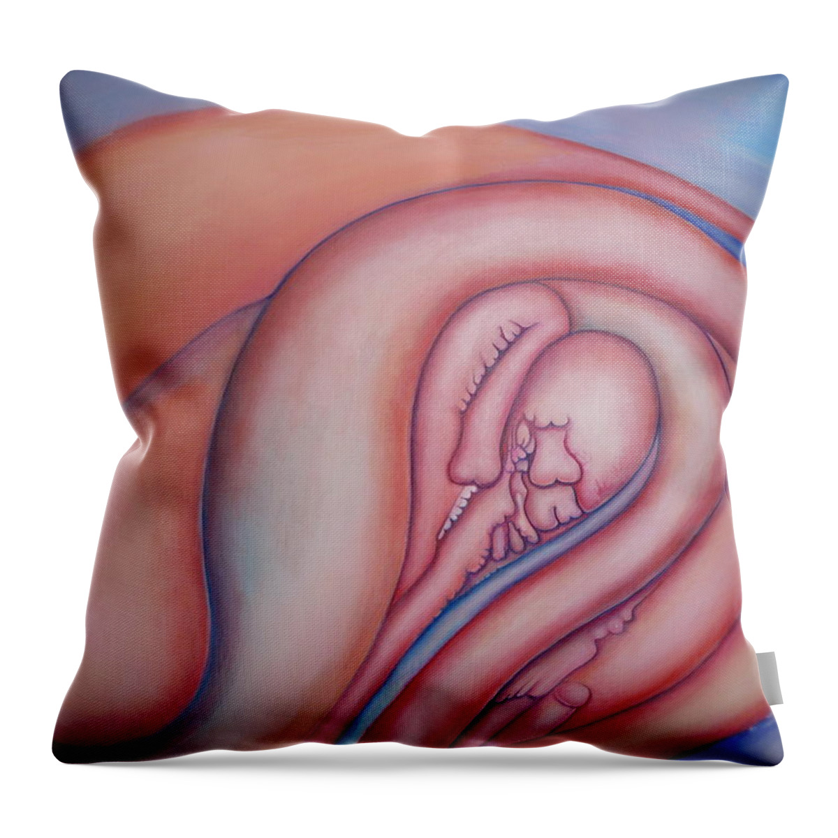 Sensual Throw Pillow featuring the painting Bulbous by Lynn Buettner