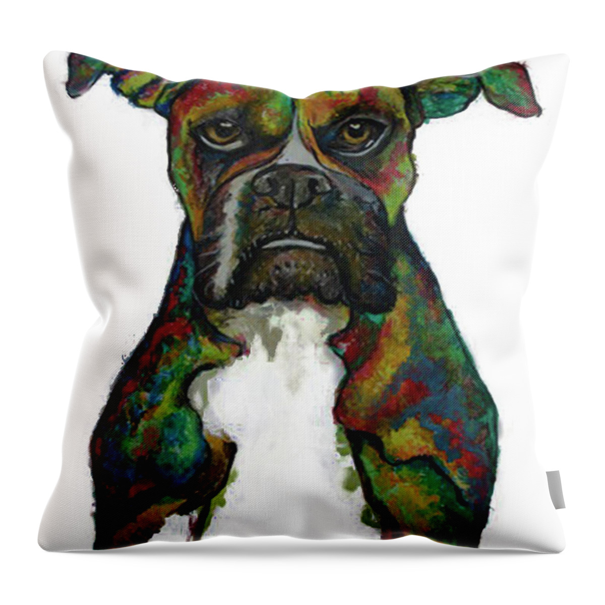Dog Throw Pillow featuring the painting Bulldog by Carol Tsiatsios