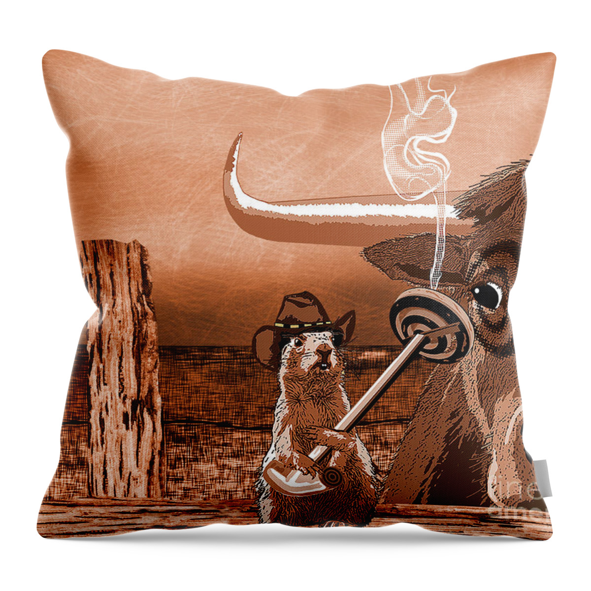 Bull's Eye Throw Pillow featuring the digital art Bull's Eye by Laura Brightwood