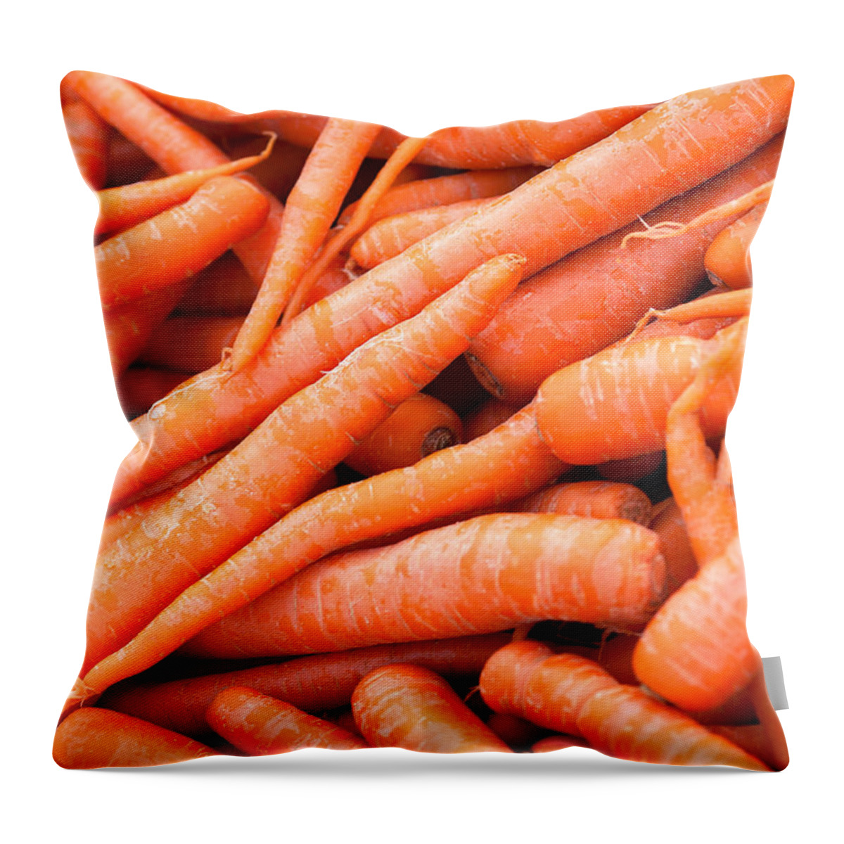 Carrot Throw Pillow featuring the photograph Bunch of Carrots by Todd Klassy