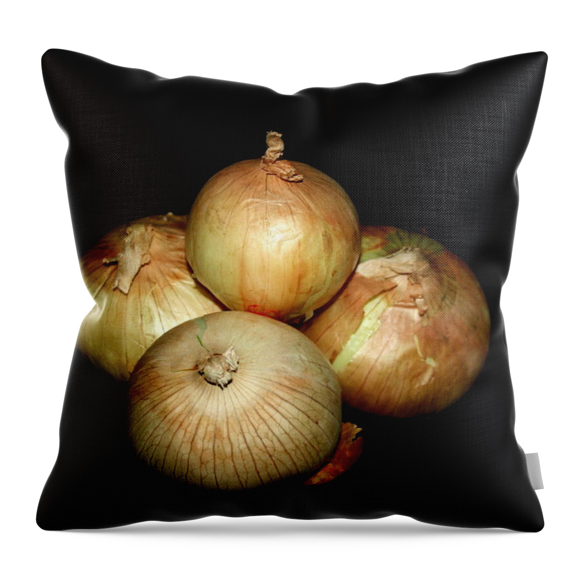 Onions Throw Pillow featuring the photograph Bunch of Onions by Cathy Harper