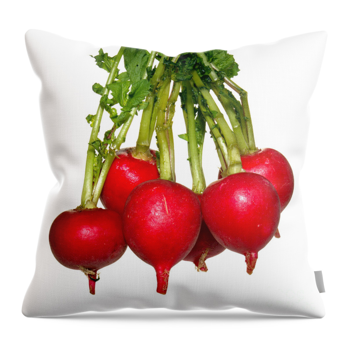 Fresh Throw Pillow featuring the photograph Bunch of Radishes by Olivier Le Queinec