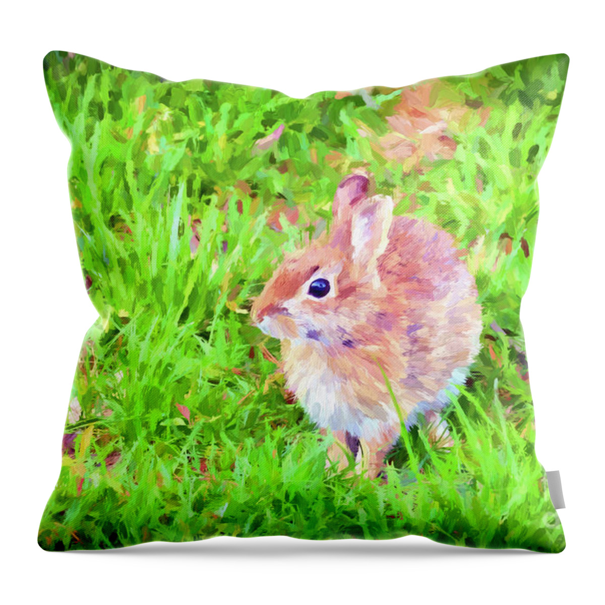 Bunny Throw Pillow featuring the photograph Bunny Beautiful by Kerri Farley