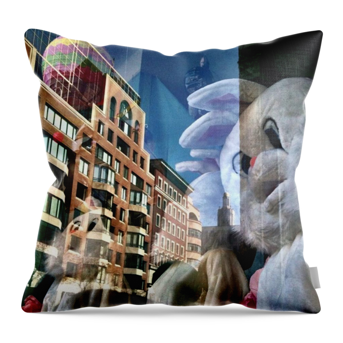 Creepy Throw Pillow featuring the photograph Bunny Costumes by Heather Classen