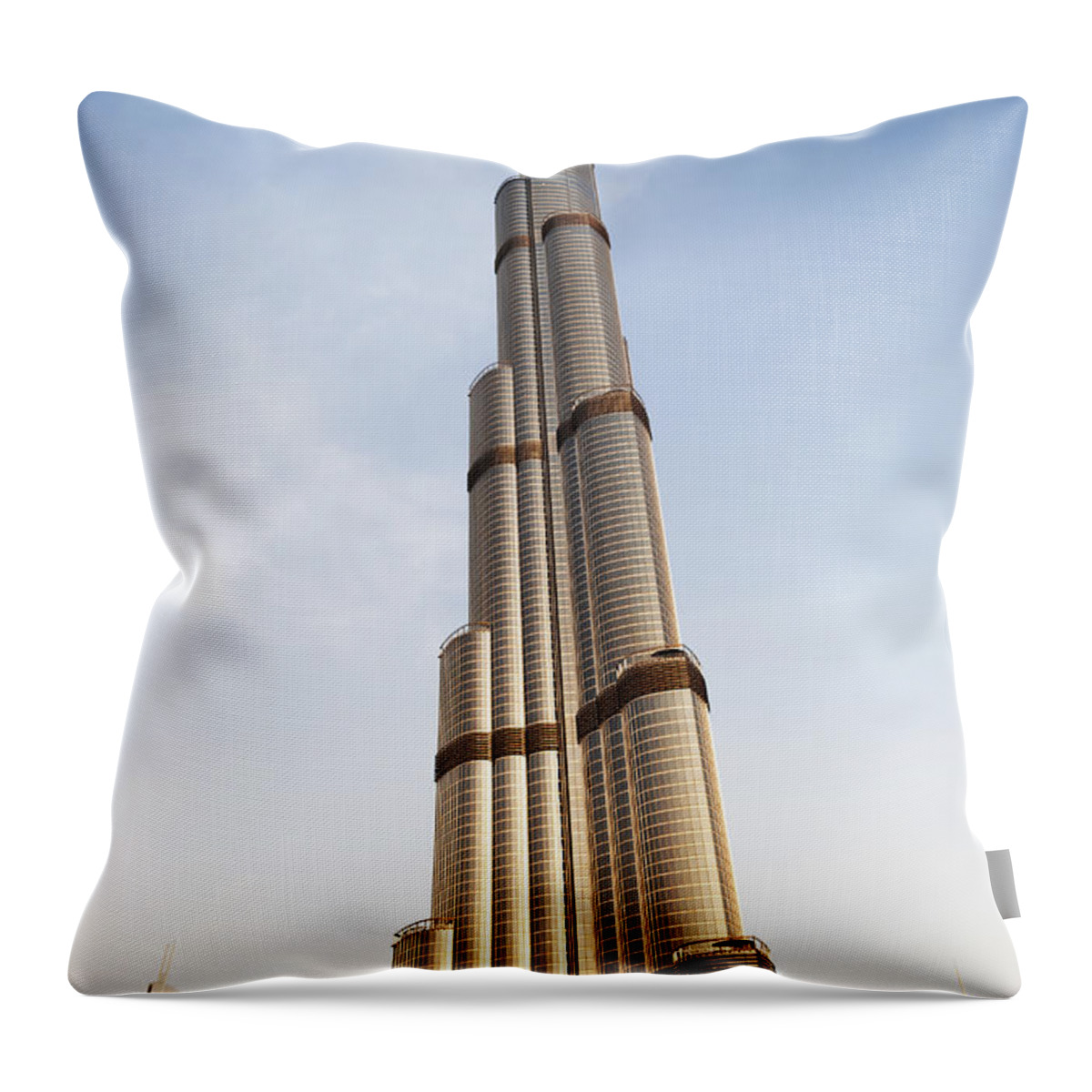 Khalifa Throw Pillow featuring the photograph Burj Khalifa in Dubai by Jelena Jovanovic