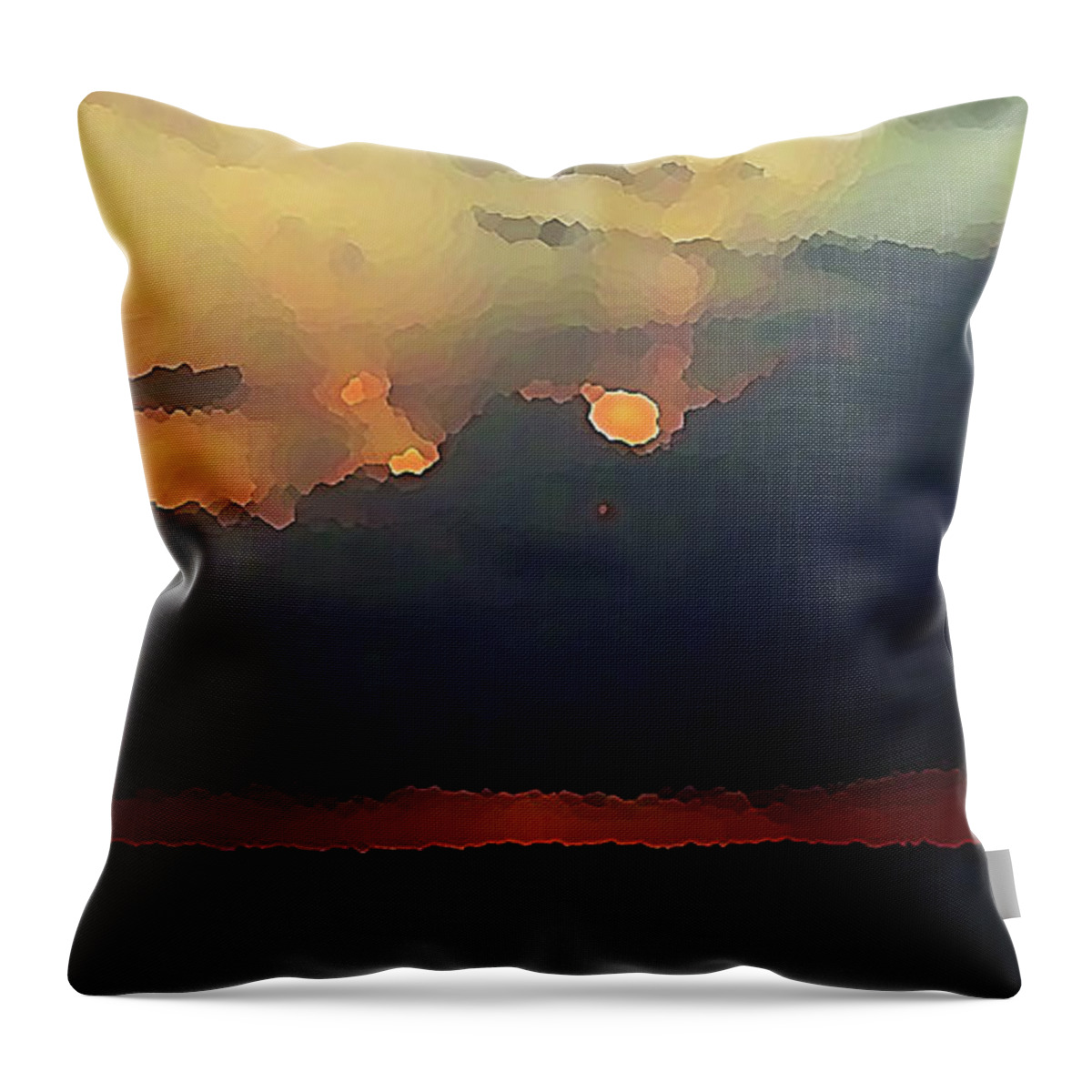Digital Throw Pillow featuring the digital art Burnished Sky by Robin Webster