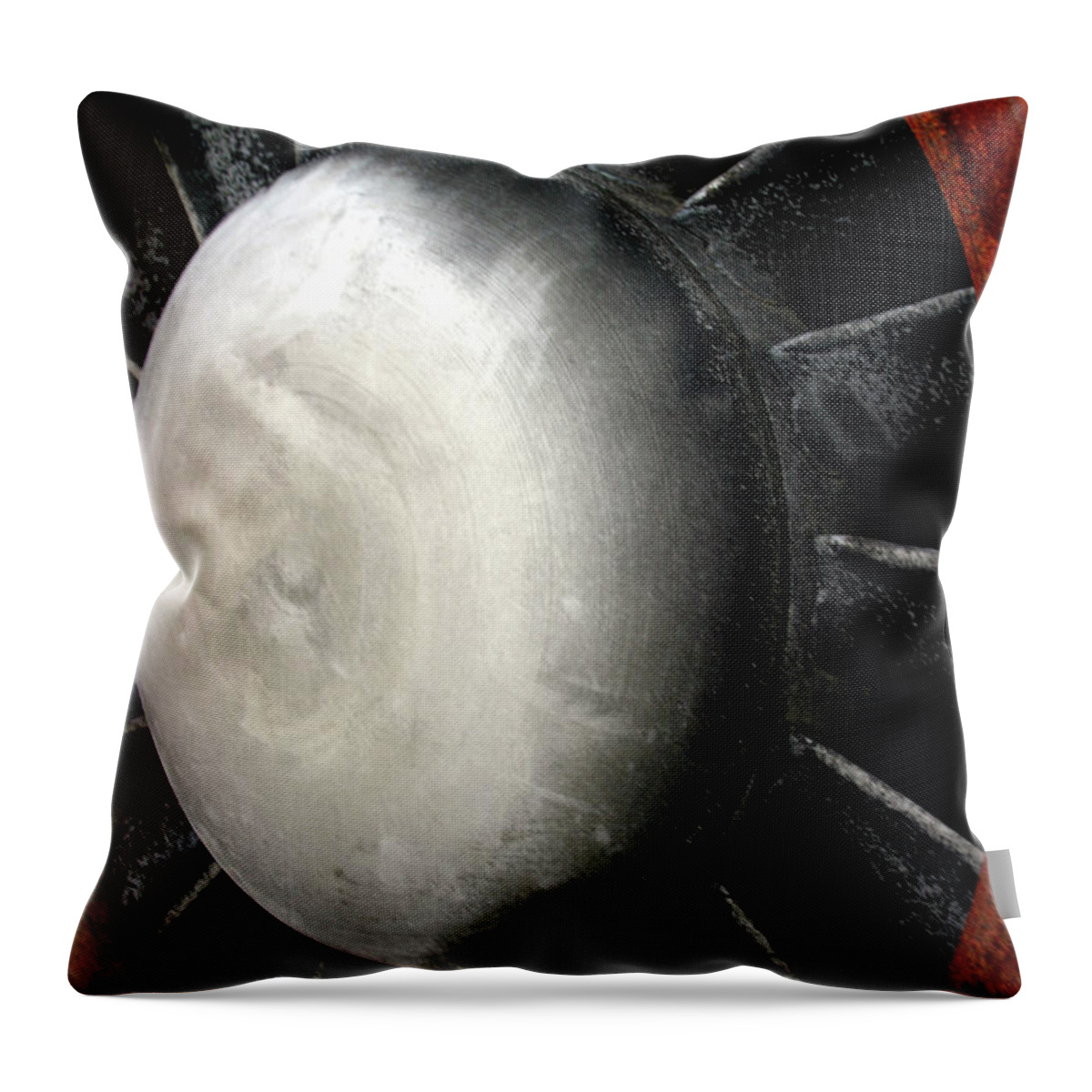 Industrial Fan Throw Pillow featuring the photograph Burnt Out Fan 2228 I_2 by Steven Ward