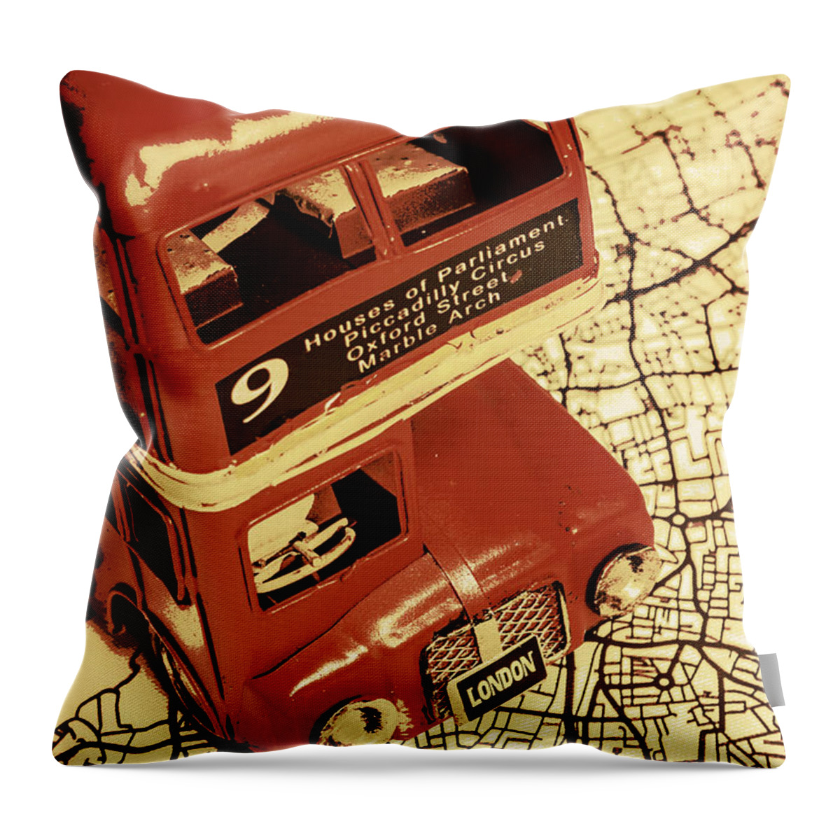 City Throw Pillow featuring the photograph Bussing Britain by Jorgo Photography