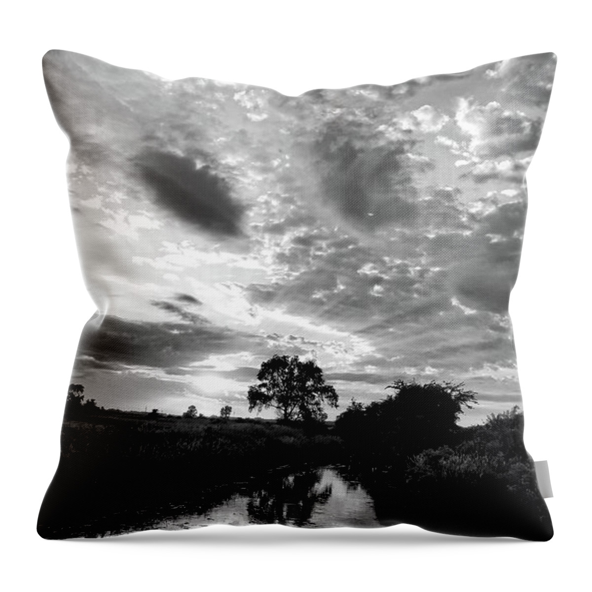 Sunset Throw Pillow featuring the photograph Butler County Sunset BNW 2 by Bonfire Photography
