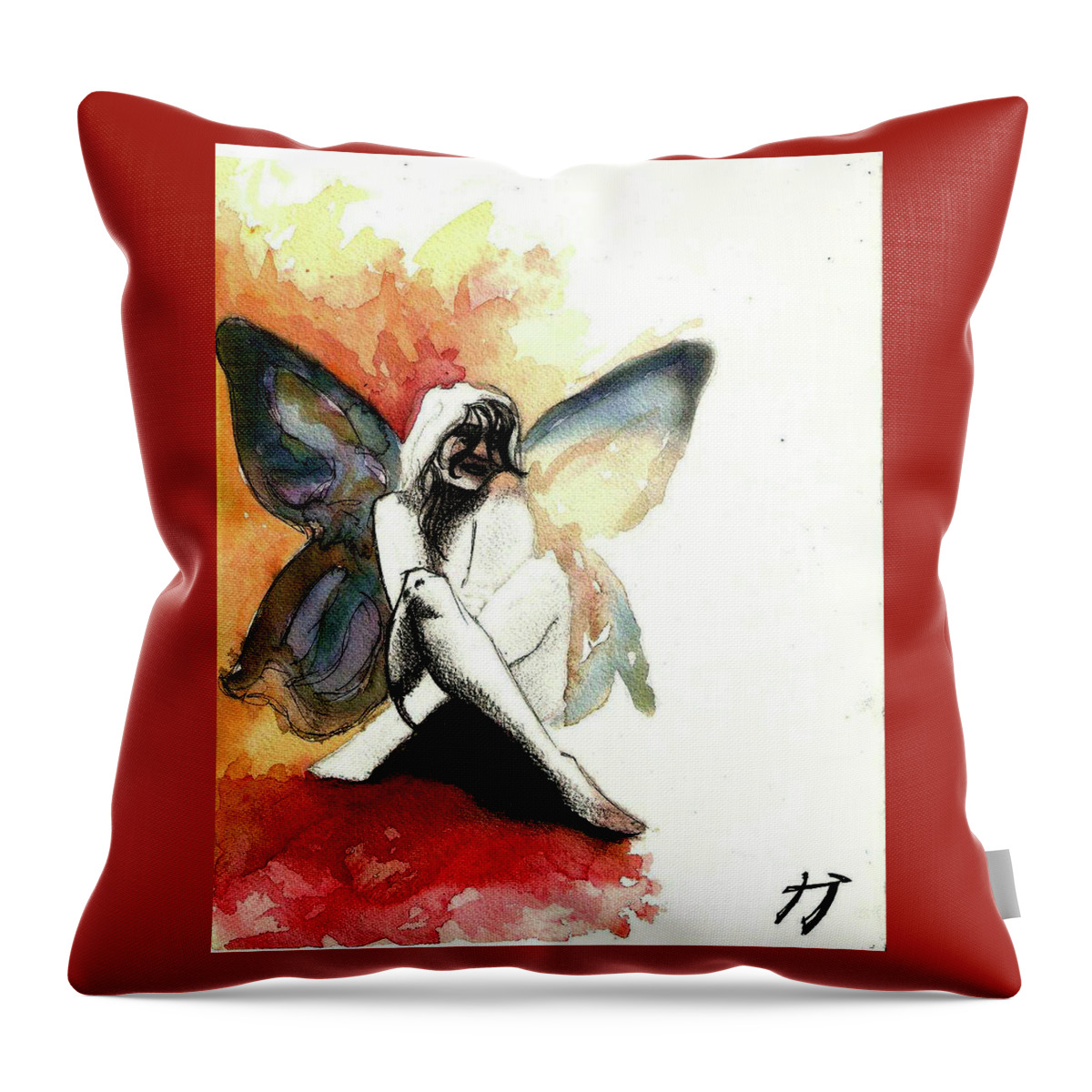 Wall Art Throw Pillow featuring the painting Butter Dreams by Carlos Paredes Grogan