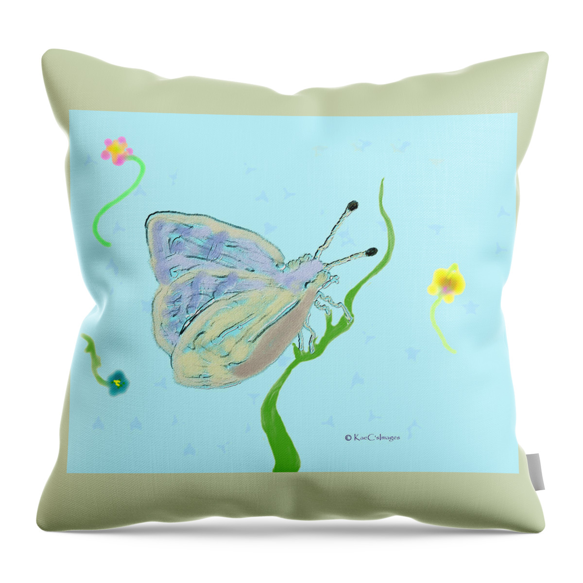 Butterfly Throw Pillow featuring the digital art Butterfly Allusion by Kae Cheatham
