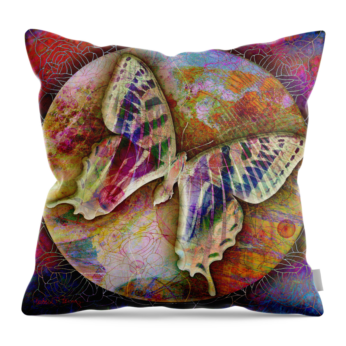 Butterfly Throw Pillow featuring the digital art Butterfly by Barbara Berney