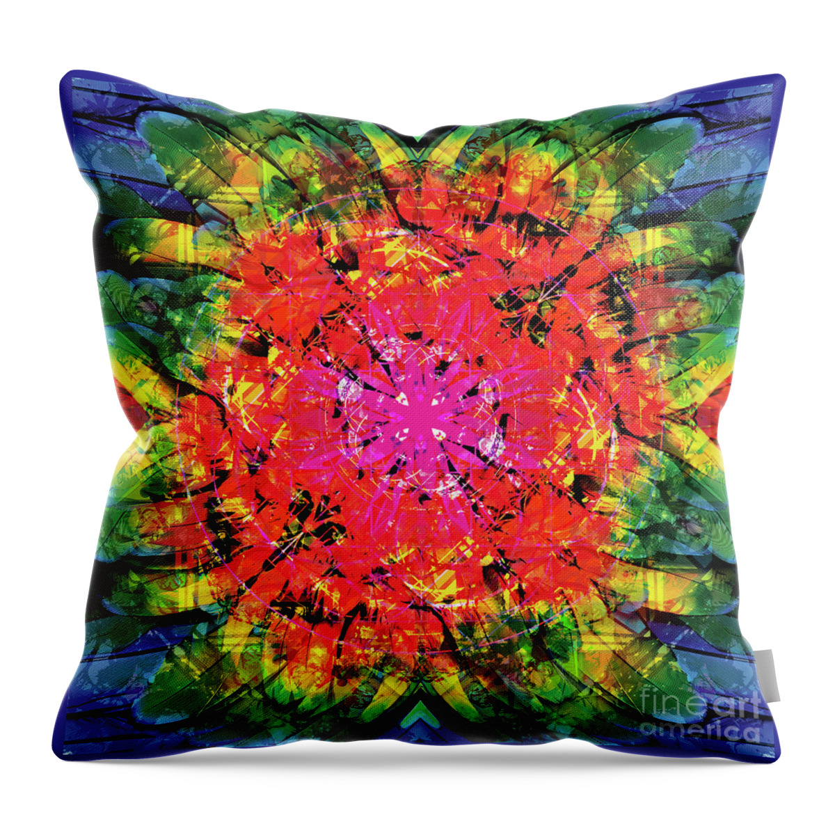 Abstract Throw Pillow featuring the digital art Butterfly Design by Xrista Stavrou