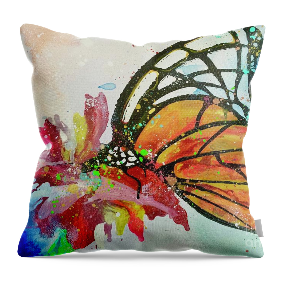 Butterfly Throw Pillow featuring the painting Butterfly by Kasha Ritter