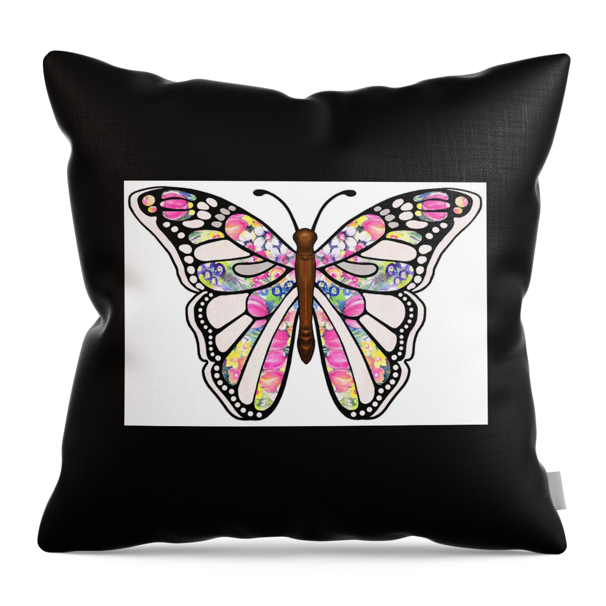 Butterfly Throw Pillow featuring the digital art Butterfly by Super Lovely